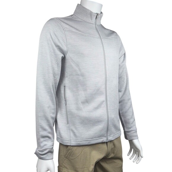 Greg Norman Mens Size Small Gray Heather Texture Full Zip Jacket - Picture 2 of 7